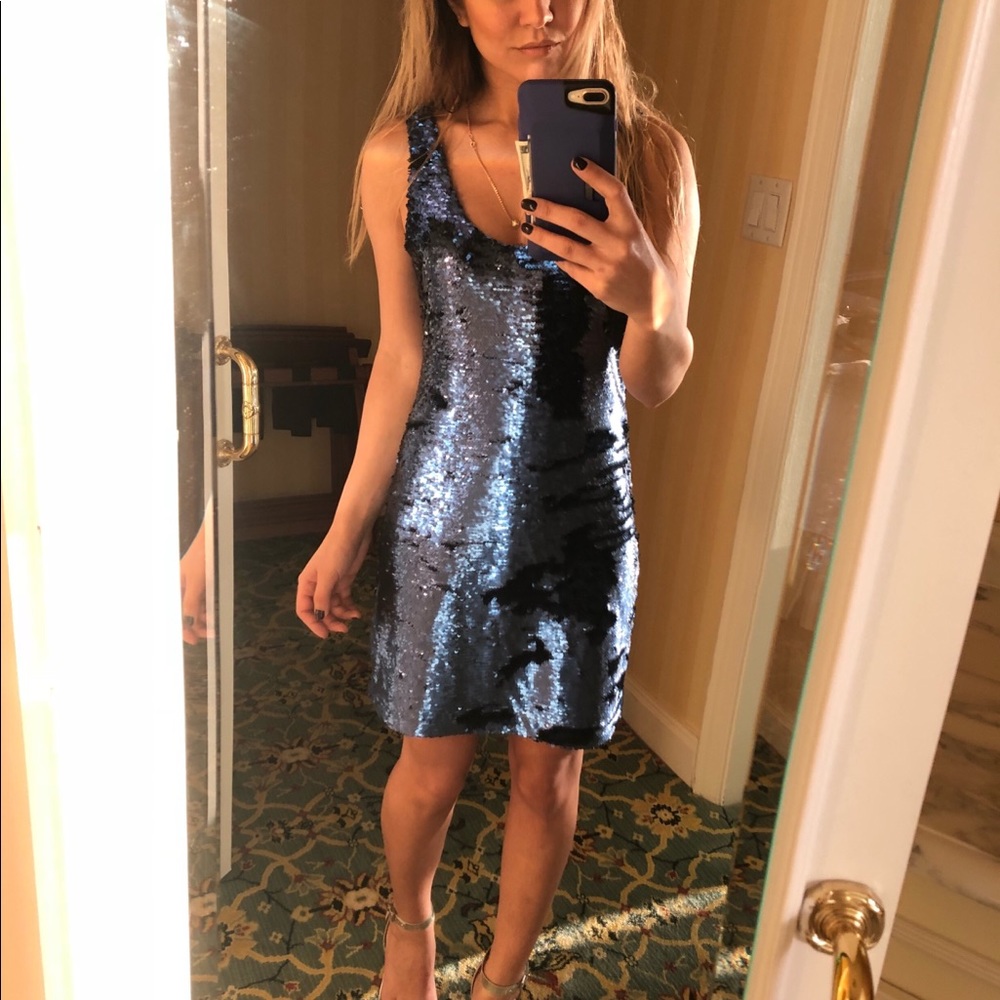 Tart Collections Metallic Blue Sequin Dress